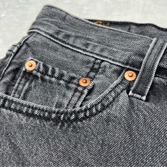 Levi’s 501 Shorts Demin Cutoff Distressed Frayed 90s Raw Hem Faded Black 27 - Picture 7 of 15